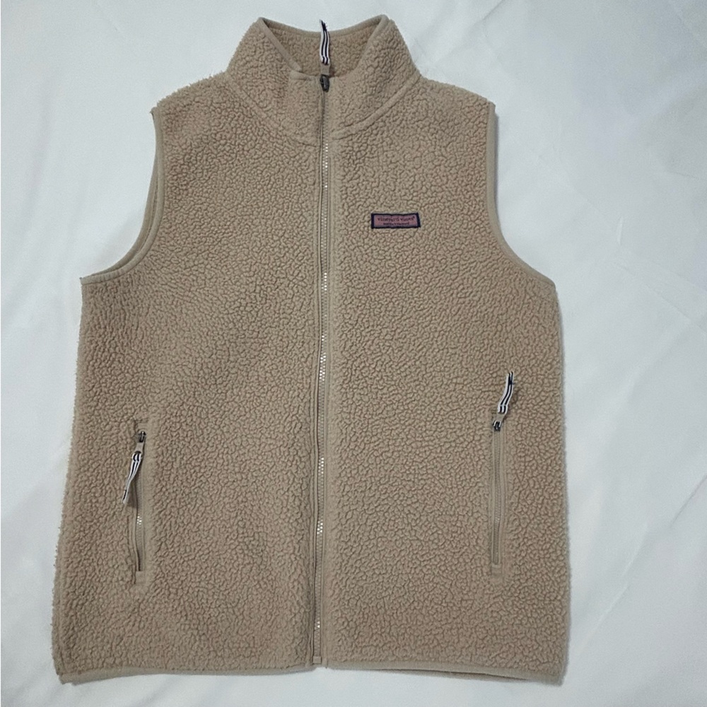 Vineyard Vines sherpa Tan Vest XS